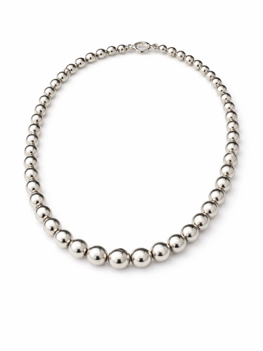 Authentic Tiffany & Co Sterling Silver Graduated Ball Bead Necklace 925 Classic